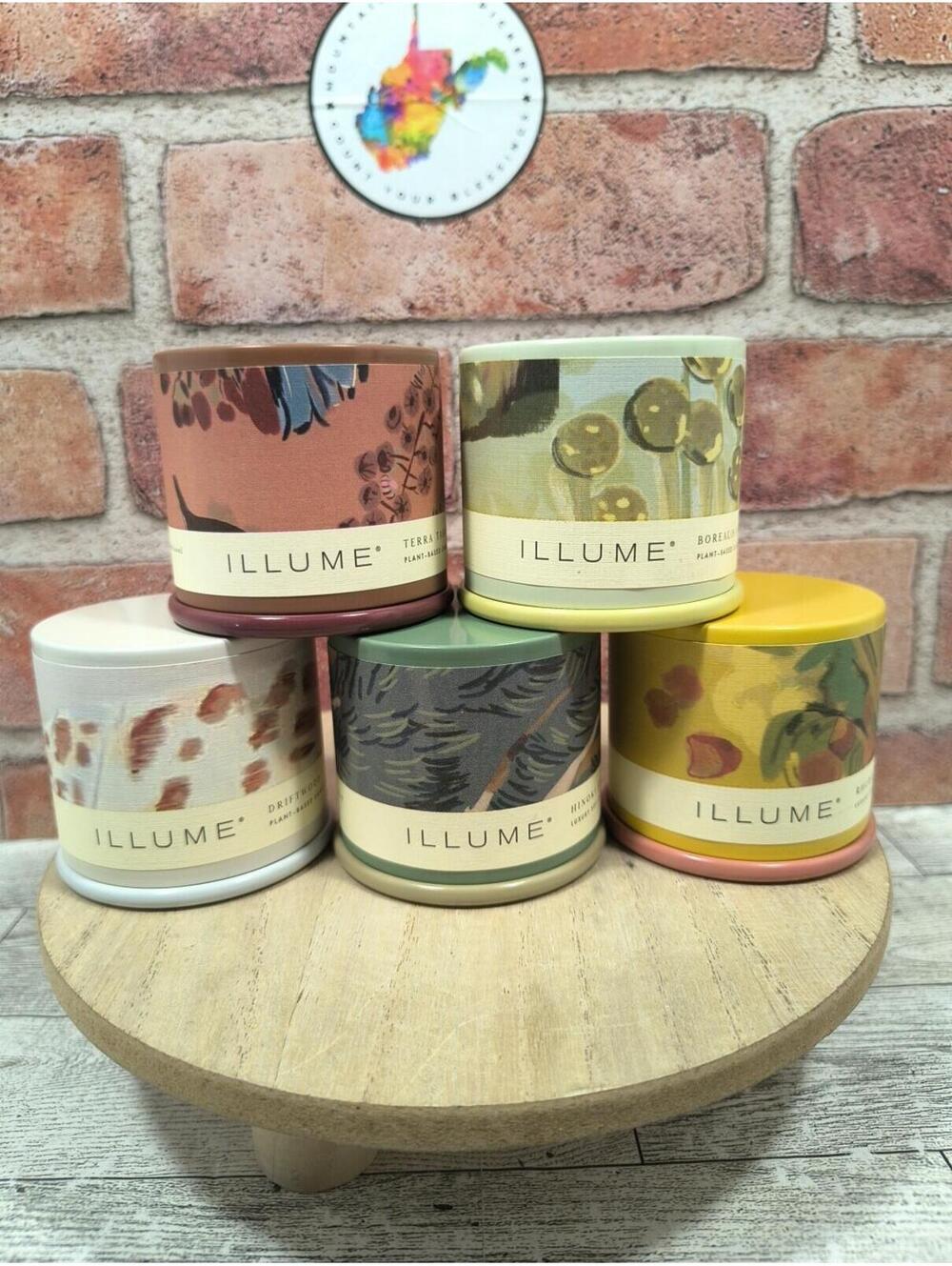 Illume Luxury Soy/Plant Based Candles 5 Pack 3oz Single Wick Small  Tins Variety